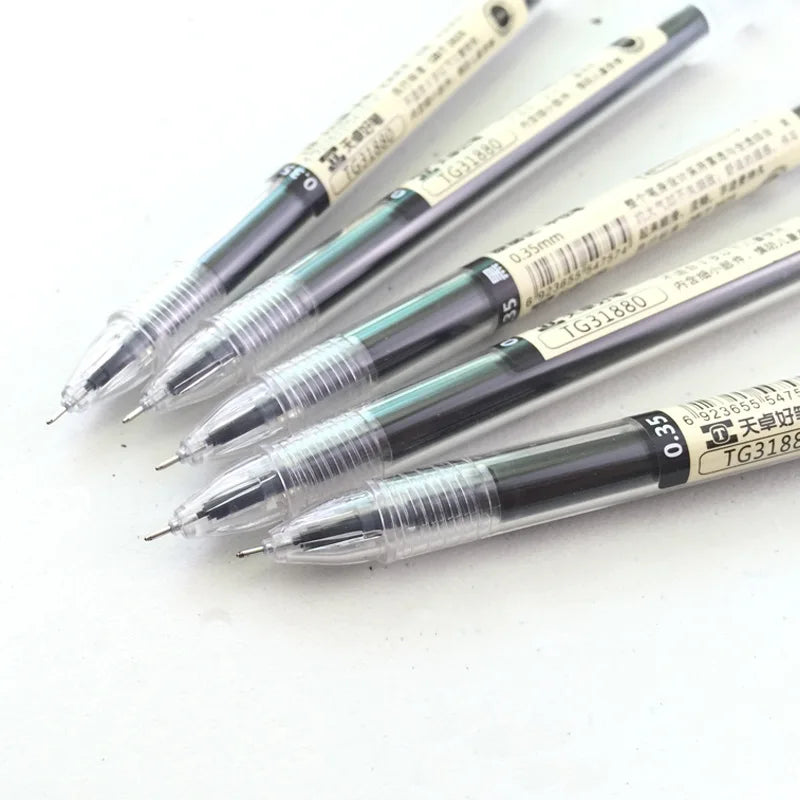 12 Pcs/Set 0.35mm Black Ink Gel Pens