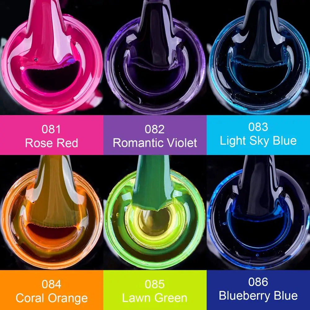 6Pcs Glossy Trendy Colors Nail Polish Kit