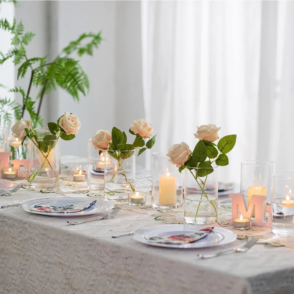 Set of 36 - Round Tall Clear Vase