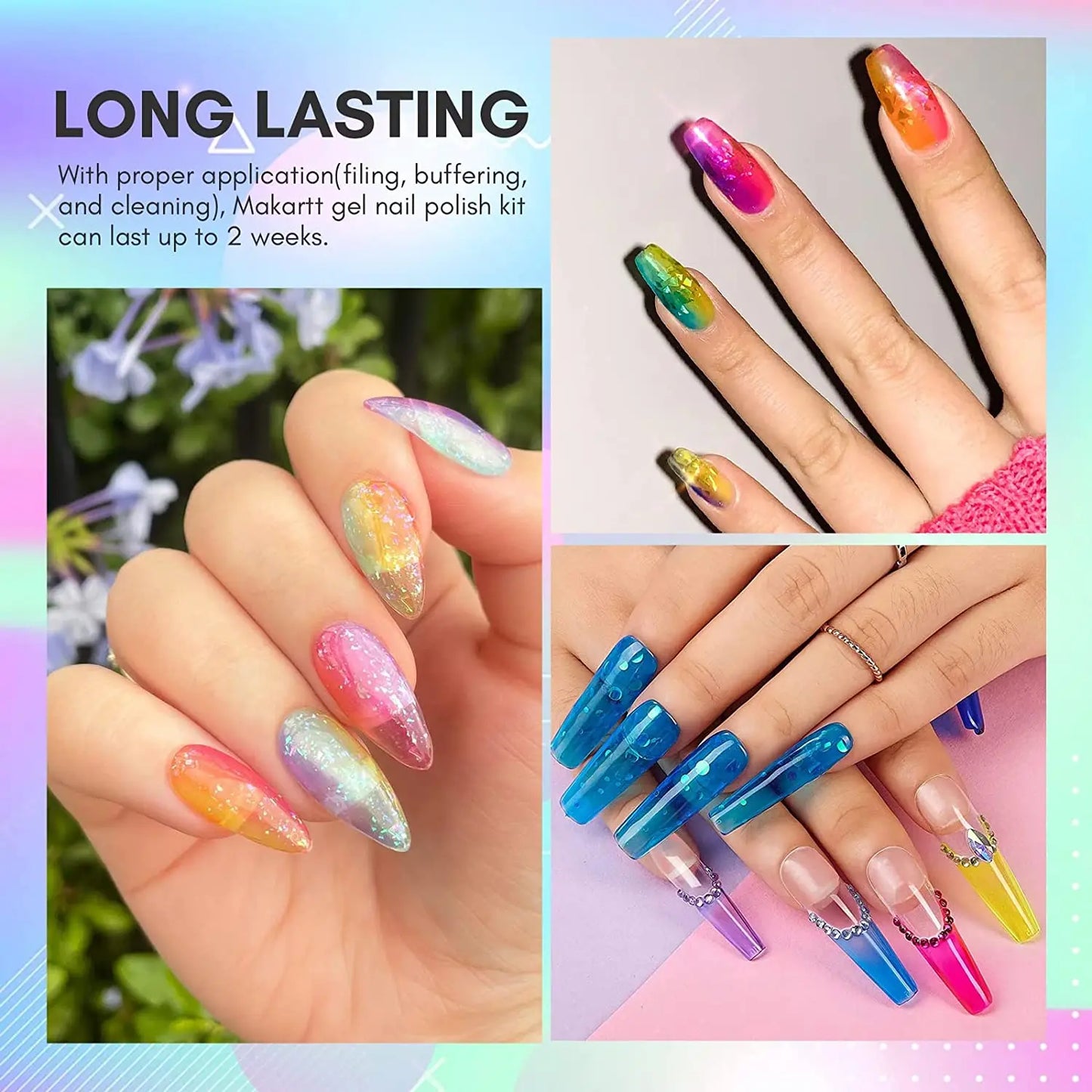 Crystal Rainbow Jelly Gel Nail Kit 6PCS