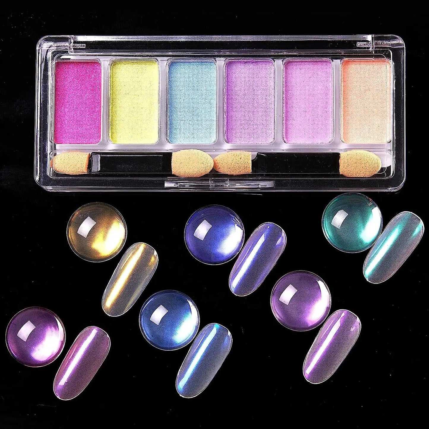 6 Colors Aurora Nail Powder