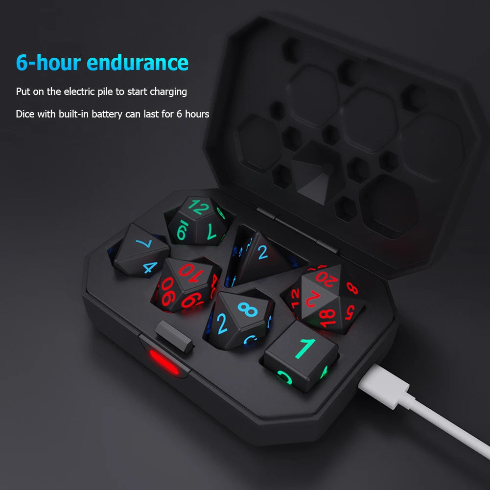 7Pcs/Set Electronic Dice USB Rechargeable