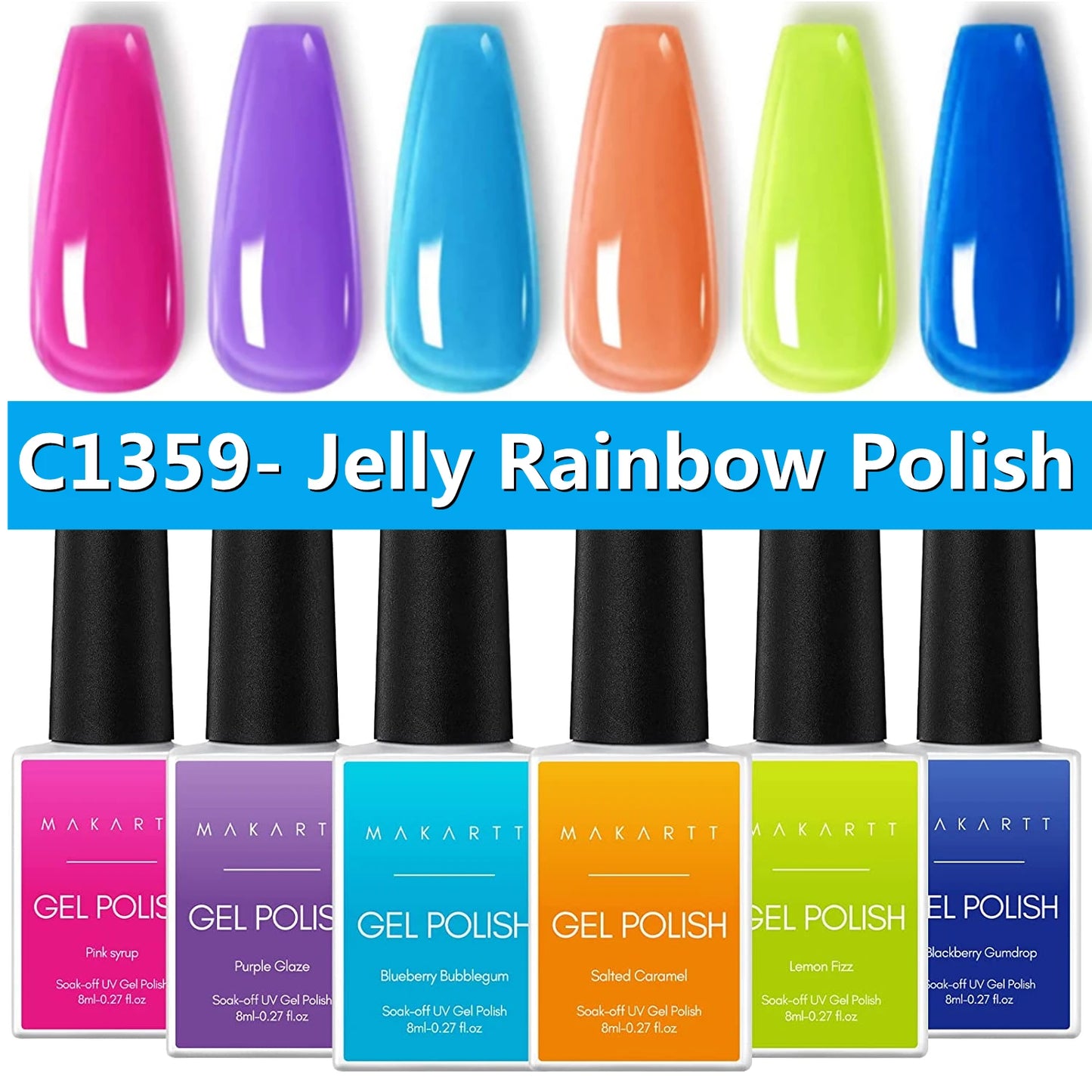 6Pcs Glossy Trendy Colors Nail Polish Kit