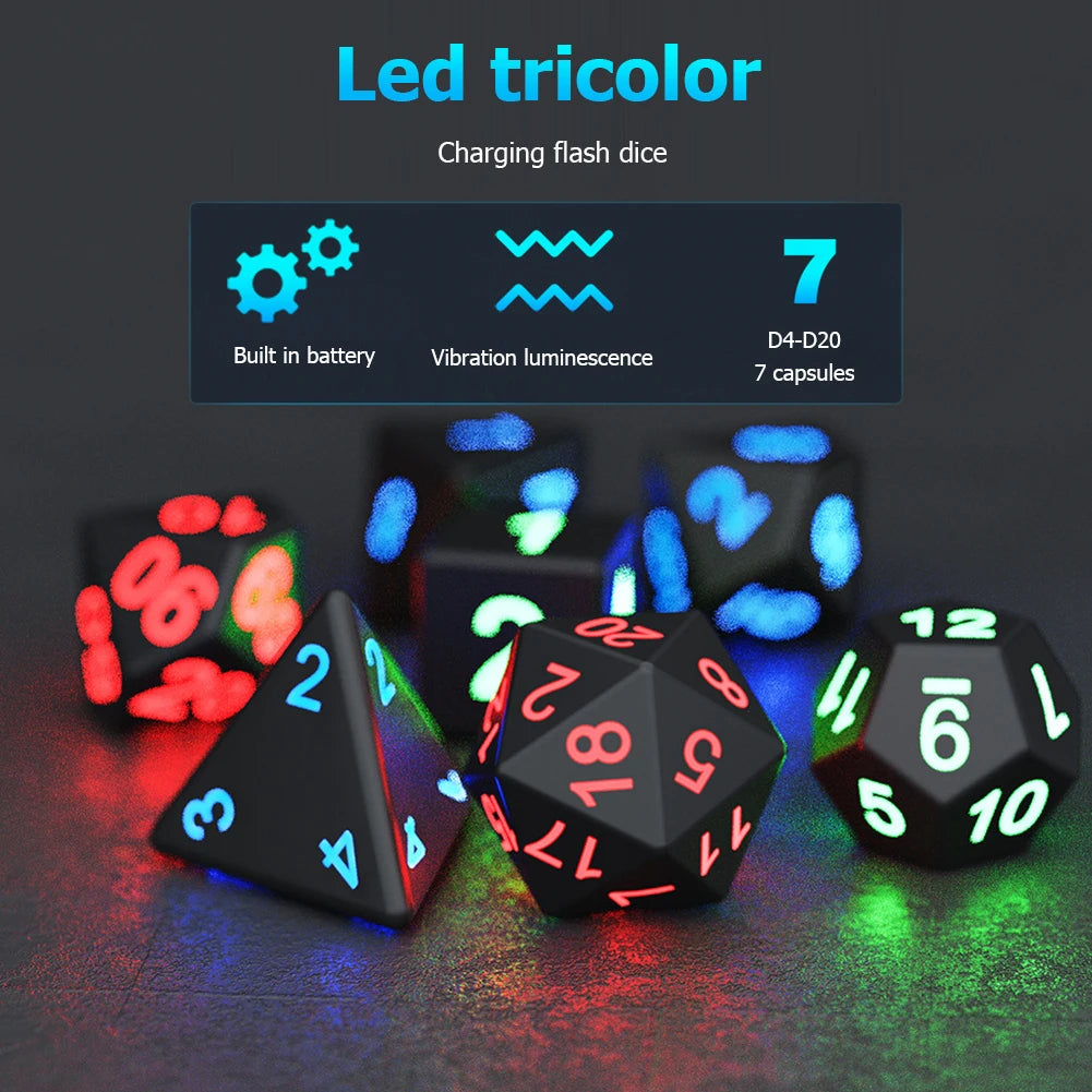 7Pcs/Set Electronic Dice USB Rechargeable