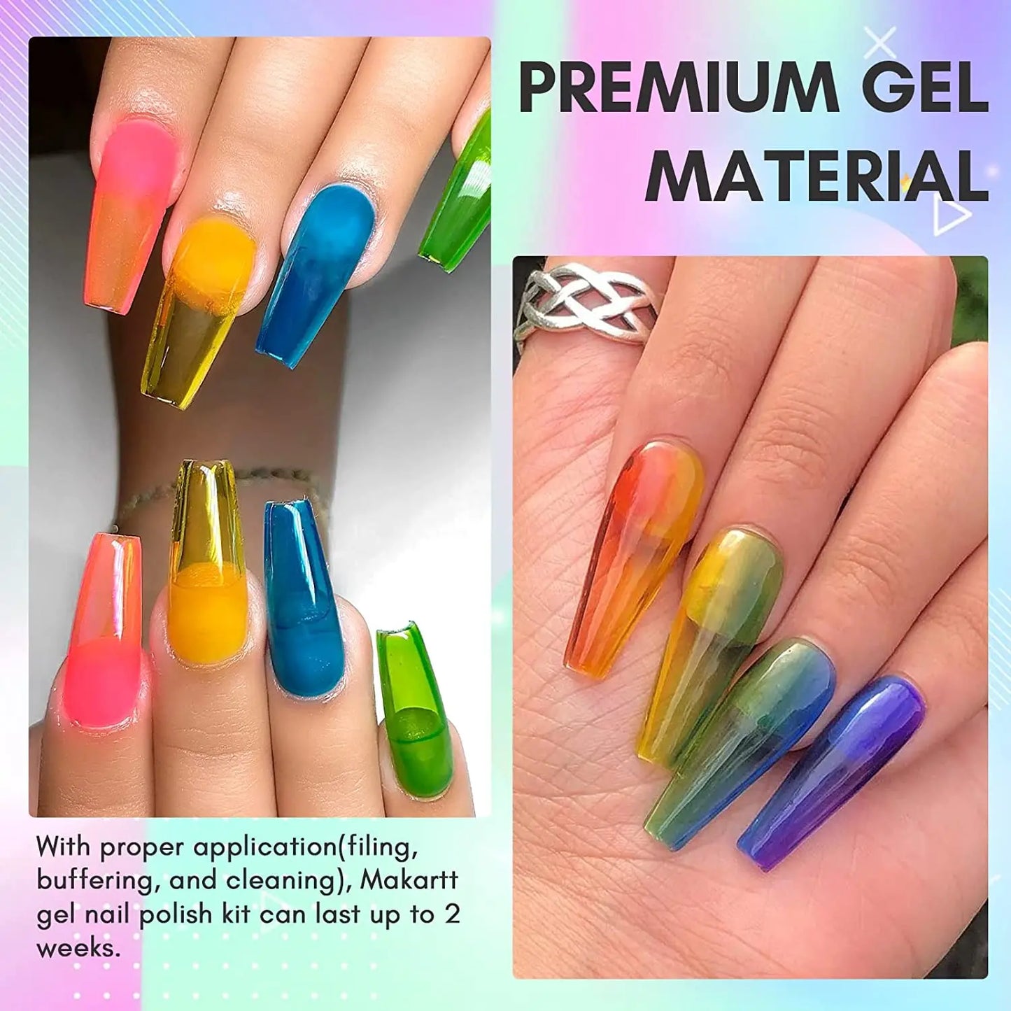 Crystal Rainbow Jelly Gel Nail Kit 6PCS