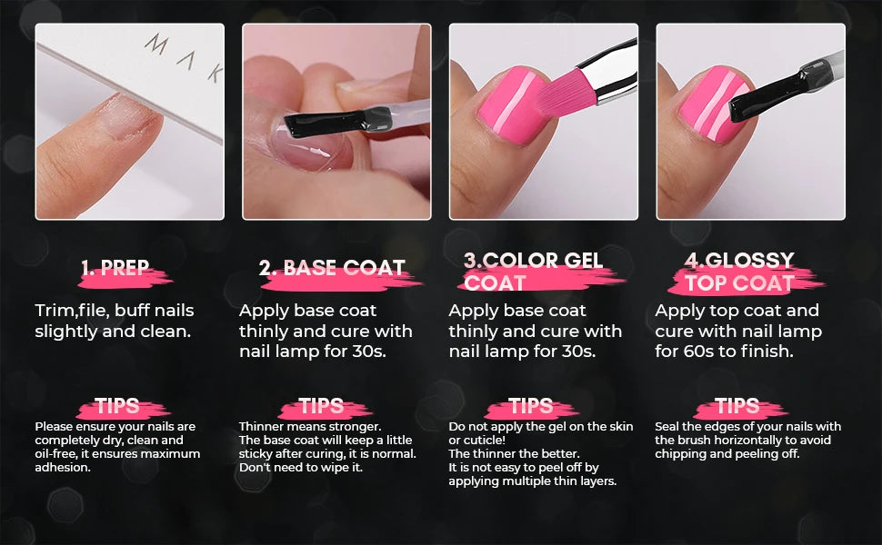 UV Gel Base and Top Coat Gel Nail Polish