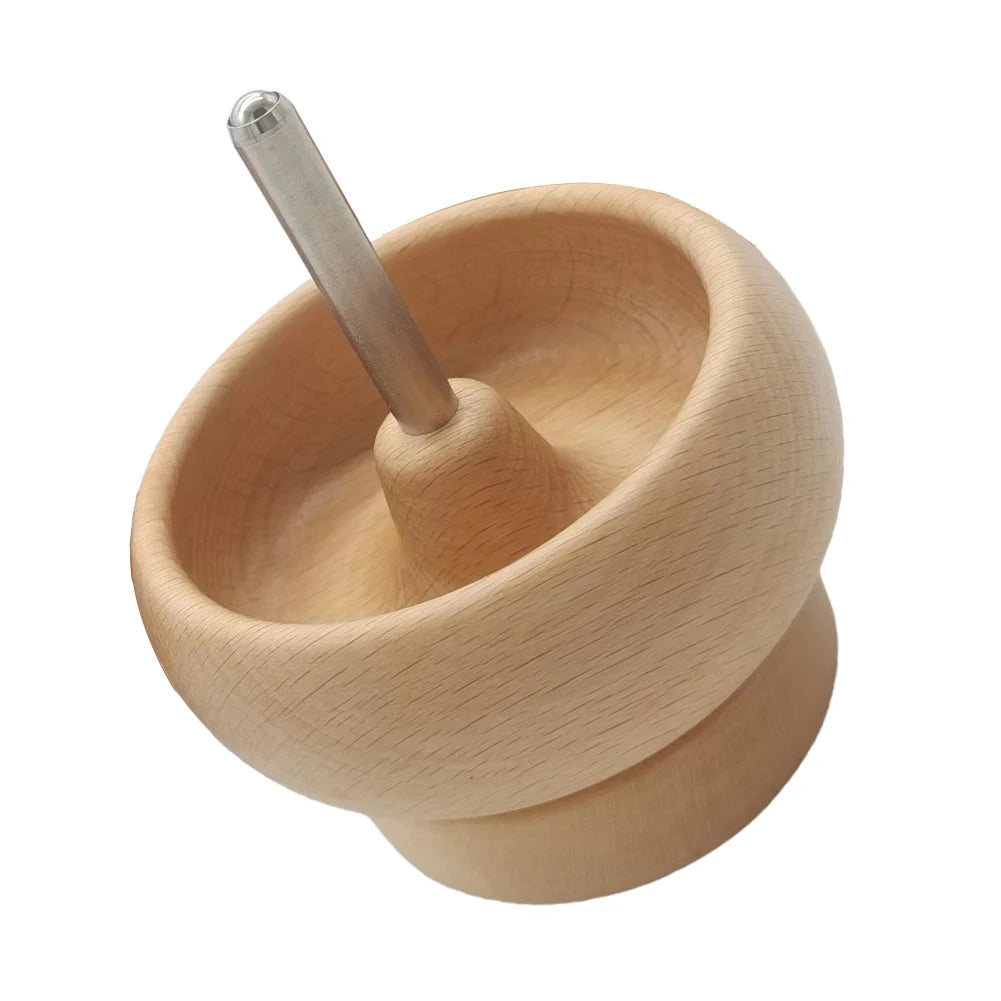 Wooden Bead Spinner with 2 Curved Needles