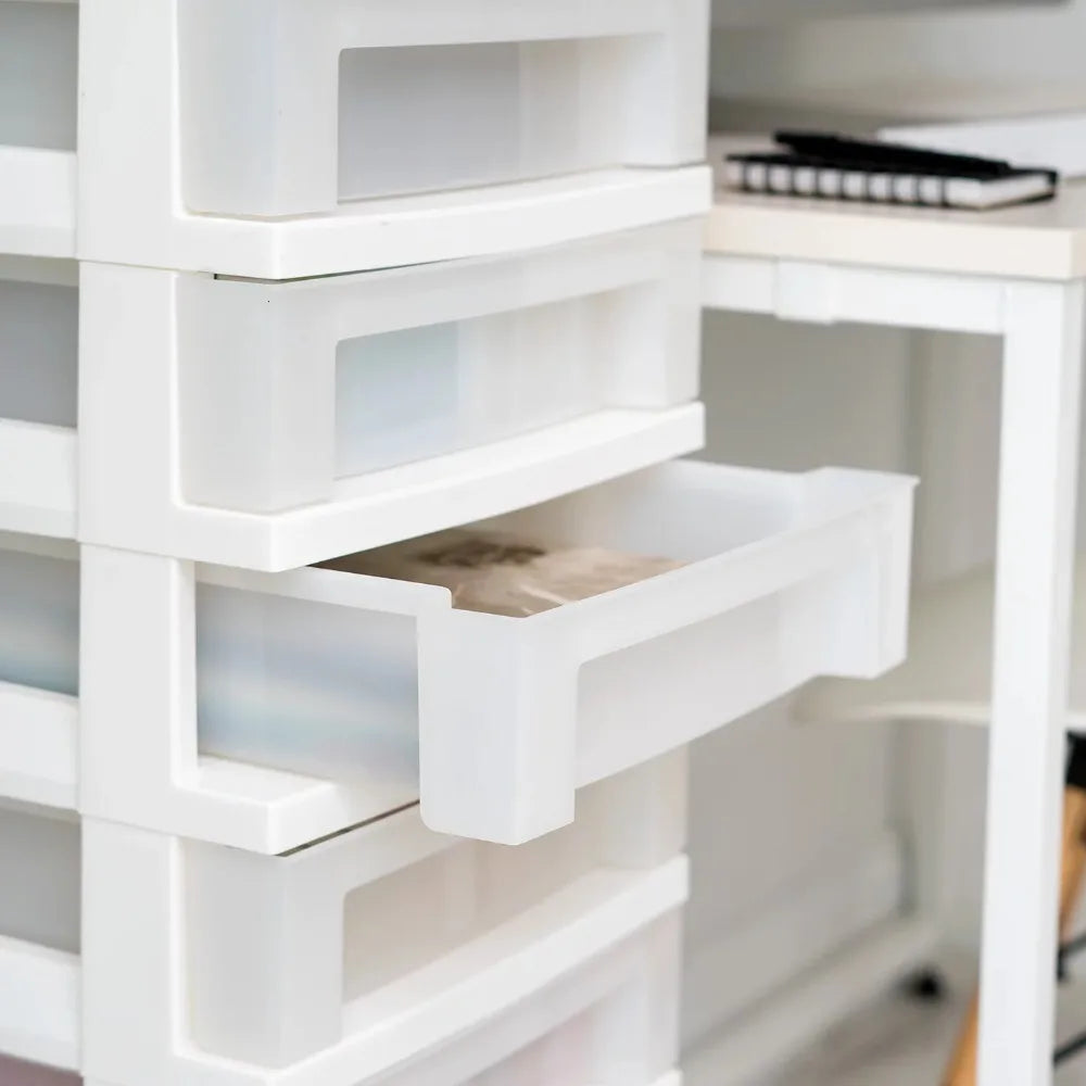 9-Drawer Plastic Storage Cart with Organizer