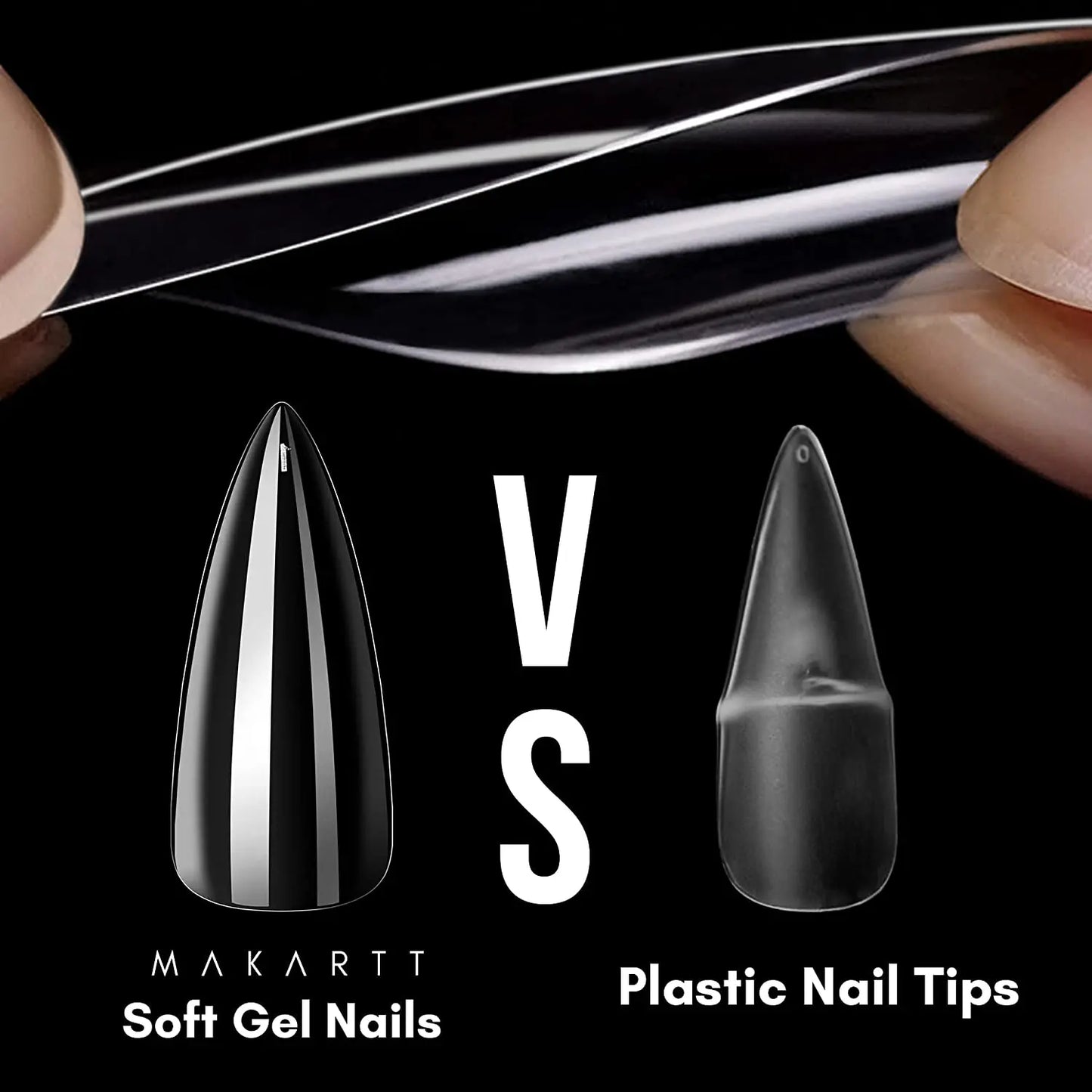 500Pcs Soft Gel Full Cover, Stiletto Nail Tips for Acrylic Nails