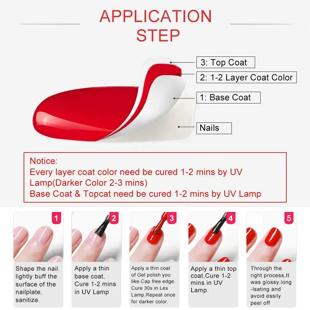 10ml Top Coat Set for UV LED Nail Gel Polish