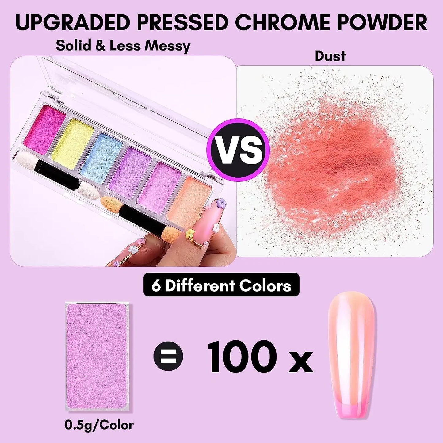 6 Colors Aurora Nail Powder